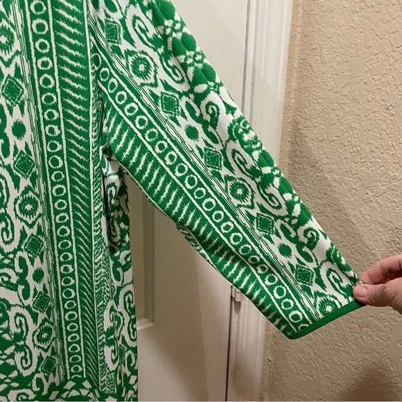 Susan Graver Green and White Graphic Tunic - Picture 5 of 11